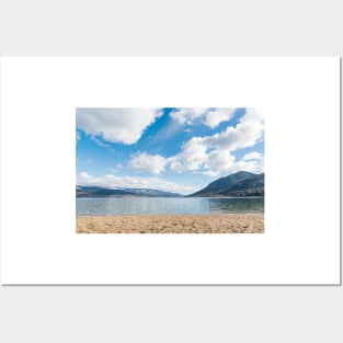 Summer Beach Lake and Mountains Posters and Art